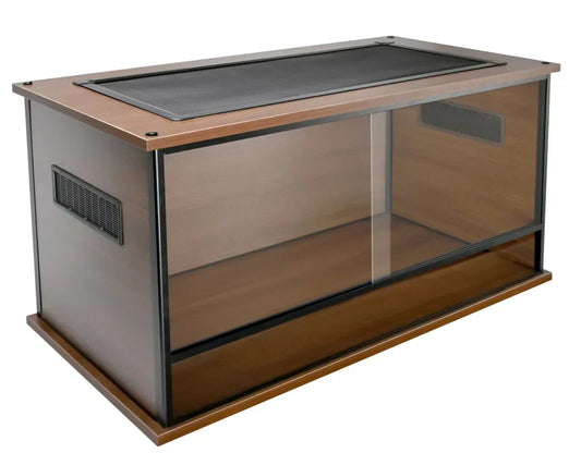 ReptiQuaria PVC Reptile Enclosure 120cm x 60cm x 60cm dark wood finish